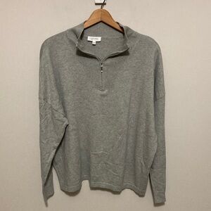 Haven Well Within Women’s Gray 1/4 Zip-Up Pullover Sweater, Size XL Cashmere